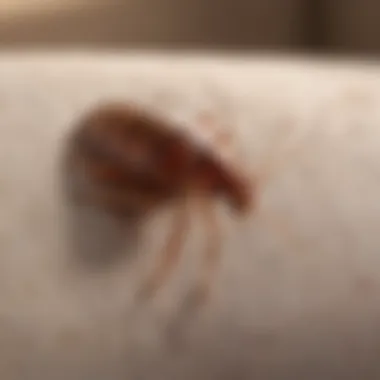 Close-up of Bed Bugs on Couch Fabric Close-up of bed bugs on a couch fabric