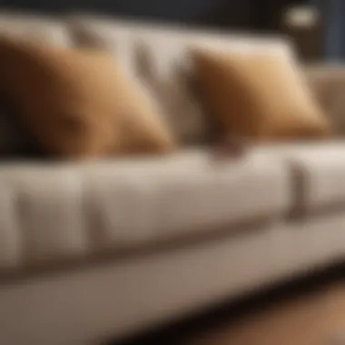 Person examining couch for bed bugs