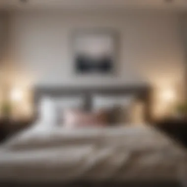 Calm and soothing accent wall in a cozy bedroom