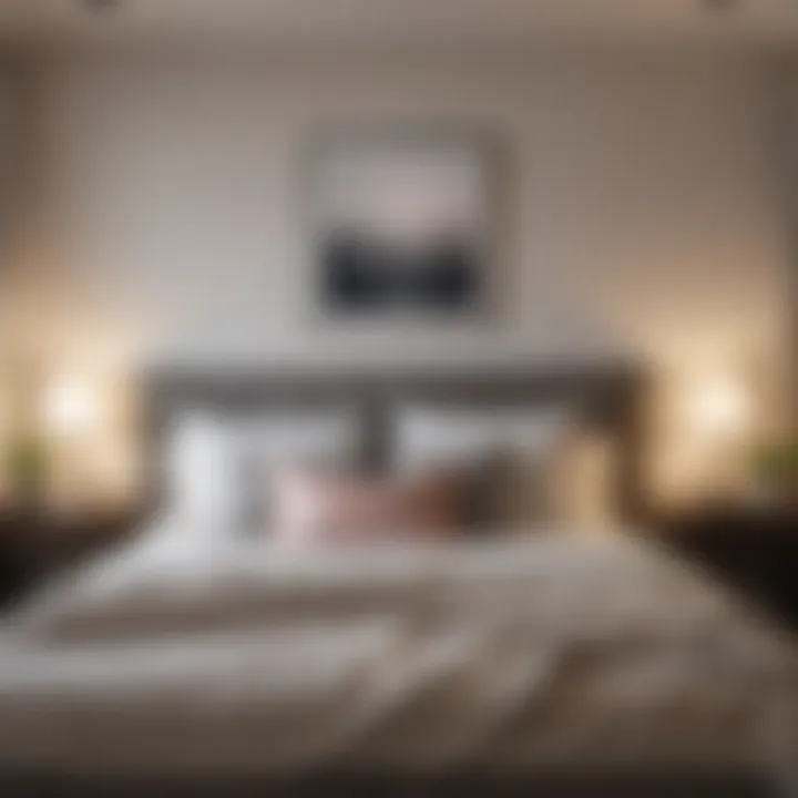 Calm and soothing accent wall in a cozy bedroom