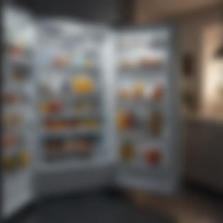 Interior of refrigerator showcasing storage space