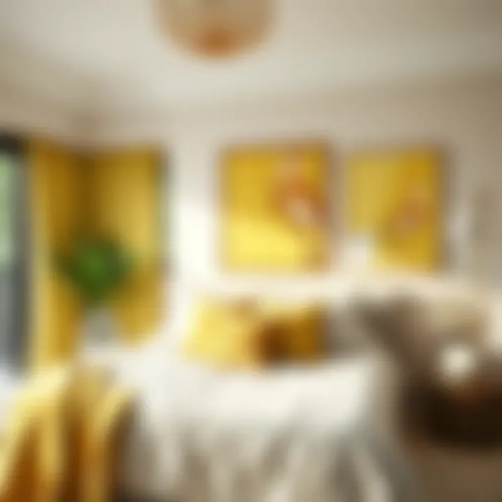 Bedroom adorned with chartreuse textiles