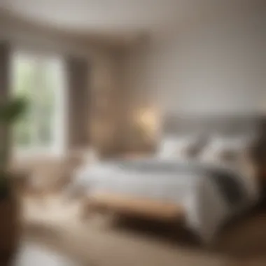A Tranquil Bedroom Retreat A serene bedroom featuring minimalist design and organization