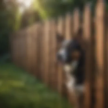 Stylish Wooden Fencing for Dog Safety Stylish wooden fencing enhancing yard aesthetics