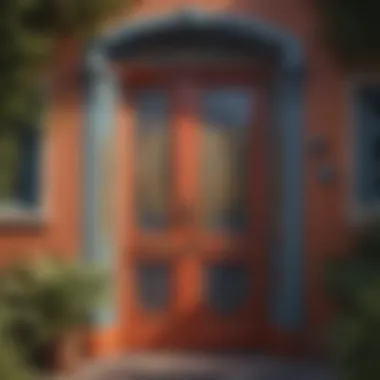Vibrantly Painted Door for a Warm Welcome A vibrant painted entrance door that makes a striking statement