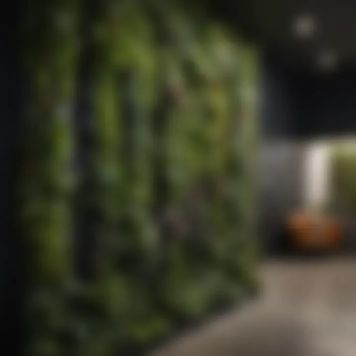 Creative use of vertical gardening with lush plants adorning a structured wall