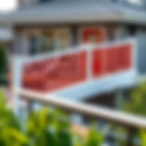 Modern Trex railing design with sleek lines and vibrant colors