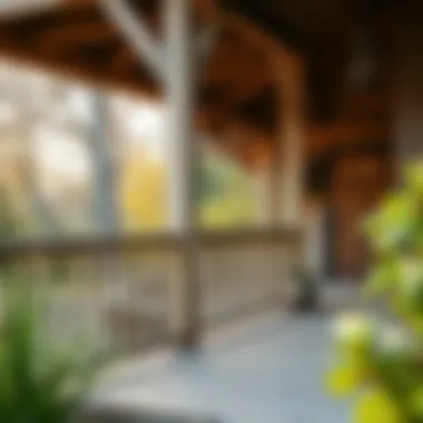Rustic Charm with Trex Railing Rustic Trex railing featuring natural wood tones and organic motifs
