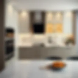 Modern kitchen set with elegant cabinetry and stylish countertop