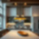 Elegant pendant lighting over a kitchen island