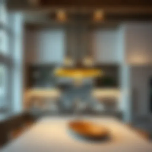 Elegant pendant lighting over a kitchen island