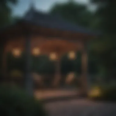Stylish Lanterns Enhancing Gazebo Aesthetics Modern lanterns accentuating a gazebo's features