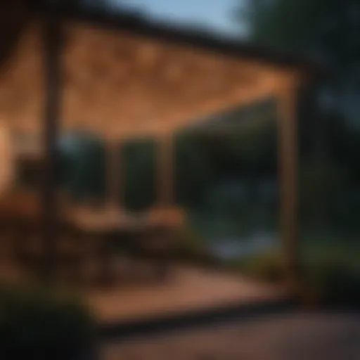 Elegant string lights draping across a gazebo