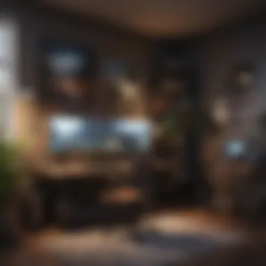 Stylish Gaming Workstation with Ergonomic Furniture Stylish gaming workstation with ergonomic furniture