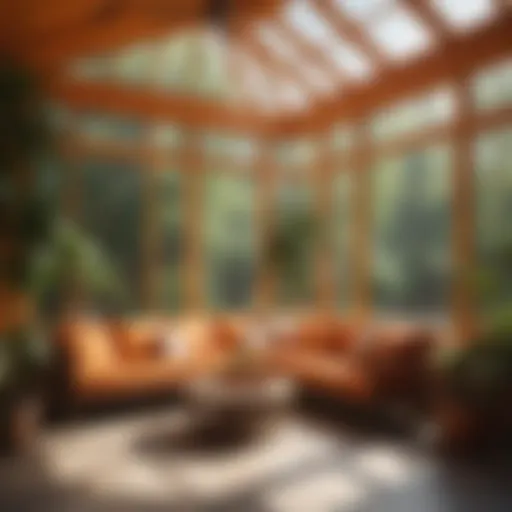 Vibrant sunroom painted in warm hues