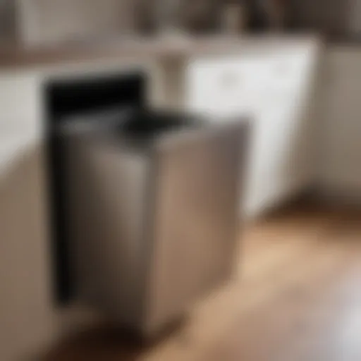 Sleek integrated trash can design within a kitchen cabinet