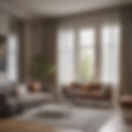 Elegant sheer drapes in a modern living room