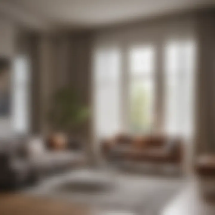 Elegant sheer drapes in a modern living room