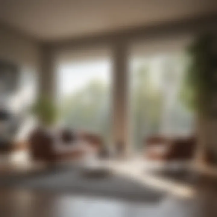 Minimalist roller shades enhancing a serene atmosphere