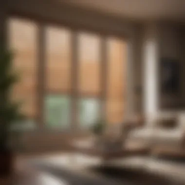 Stylish wooden blinds complementing contemporary decor