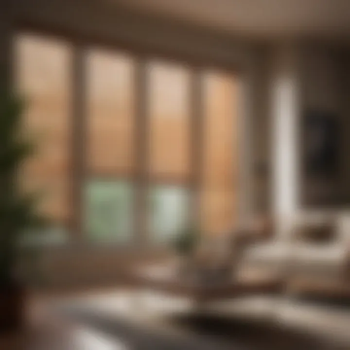 Stylish wooden blinds complementing contemporary decor