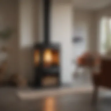 Contemporary wood burner integrated into a stylish interior