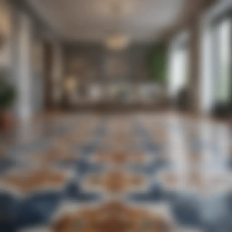 Elegant tile design in a living room setting