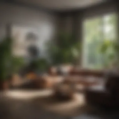 Modern Living Room with Indoor Plants Lush indoor garden showcasing diverse plant species in a modern living room