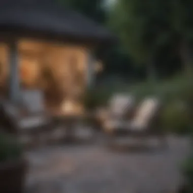 Outdoor Furniture in Flat Landscaping Stylish outdoor furniture setup in a flat yard with decorative features