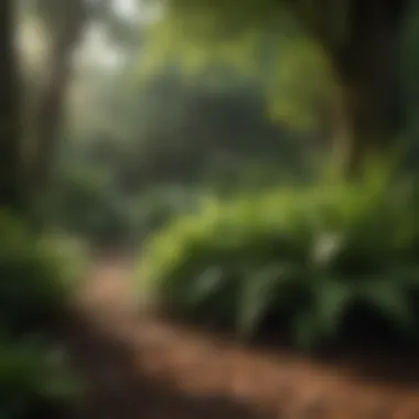 Lush ferns and shade-loving ground covers creating a serene atmosphere