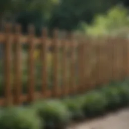 A beautifully designed low garden fence border made of wood