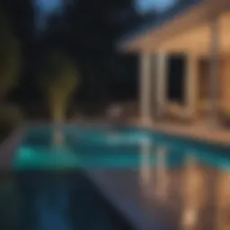 Elegant low voltage lighting illuminating a modern pool area