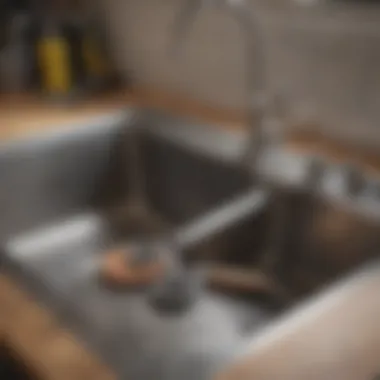 Close-up of maintenance tools for kitchen sink disposal