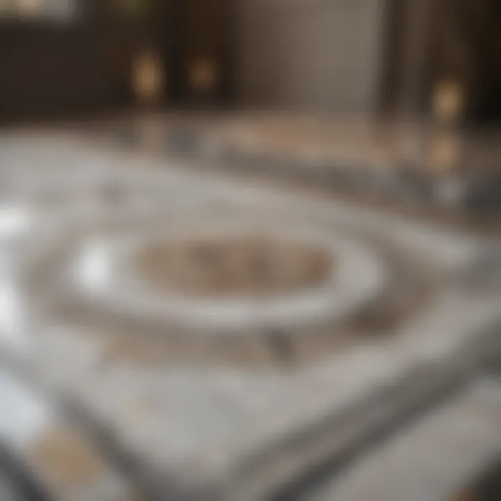 Luxurious marble floor with intricate detailing