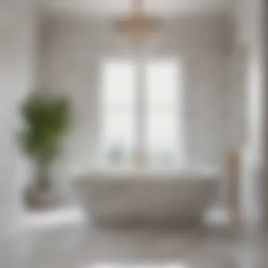 Luxurious master bath featuring a freestanding soaking tub and marble finishes