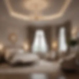 Luxurious master bedroom featuring an elegant sitting area with plush seating
