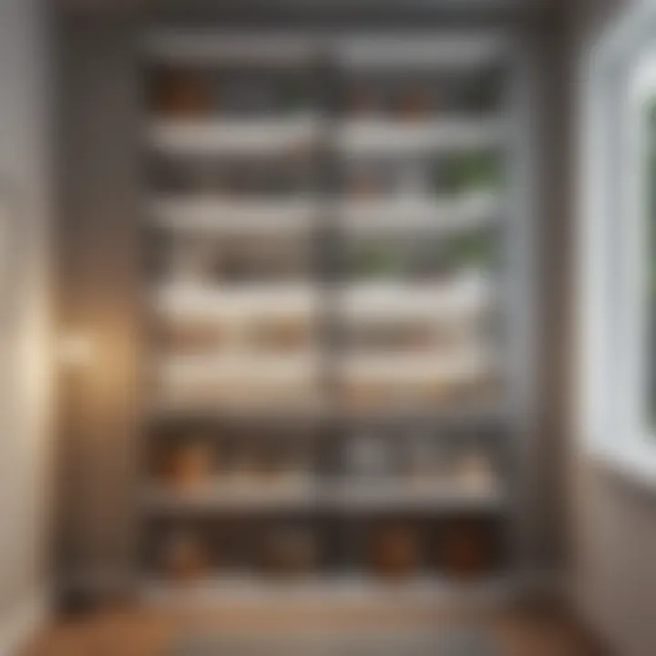 Innovative shelving options in a compact closet