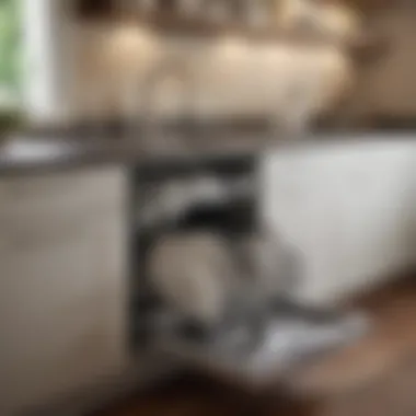 Installation of a space-saving dishwasher under the countertop