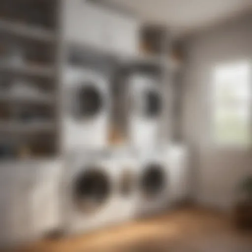 Innovative storage solutions behind washer dryer units