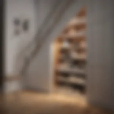 Chic Design of Under Stairs Cupboard Stylish under stairs cupboard with shelves and storage boxes