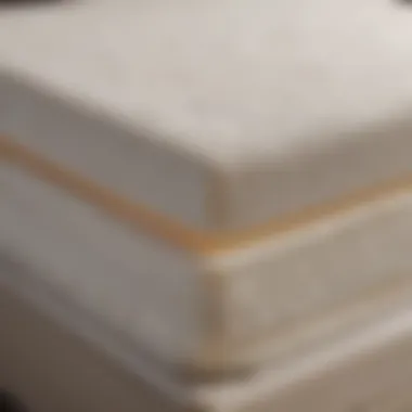 Detailed view of memory foam layers illustrating support and comfort.