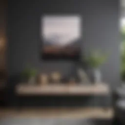 Sleek modern console table in a minimalist living room setting