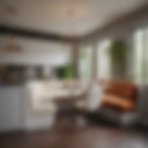 Elegant modern kitchen banquette design with plush seating
