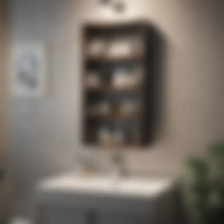 Versatile narrow shelf unit in stylish bathroom decor