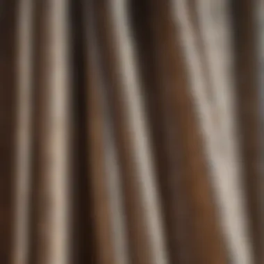 Close-up of curtain fabric patterns