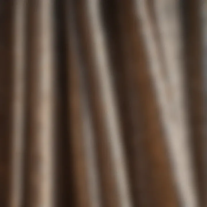 Close-up of curtain fabric patterns