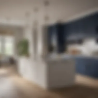 Sophisticated Navy and White Kitchen Design Elegant navy kitchen with white countertops