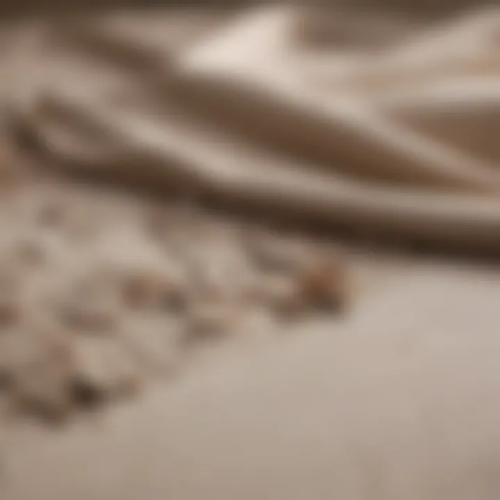 Close-up of a calming color palette with taupe and ivory.
