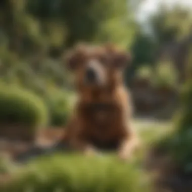 Dog Enjoying a Pet-Friendly Garden Close-up of a dog enjoying a pet-friendly garden