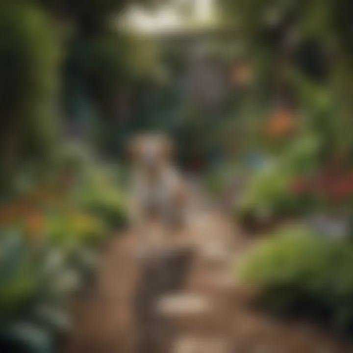 Vibrant garden featuring non-toxic plants safe for dogs